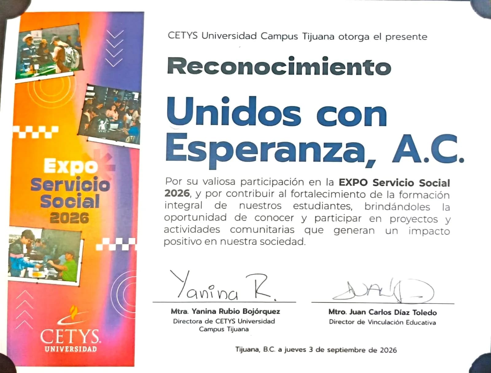 Reconocimiento de CETYS Universidad, Campus Tijuana