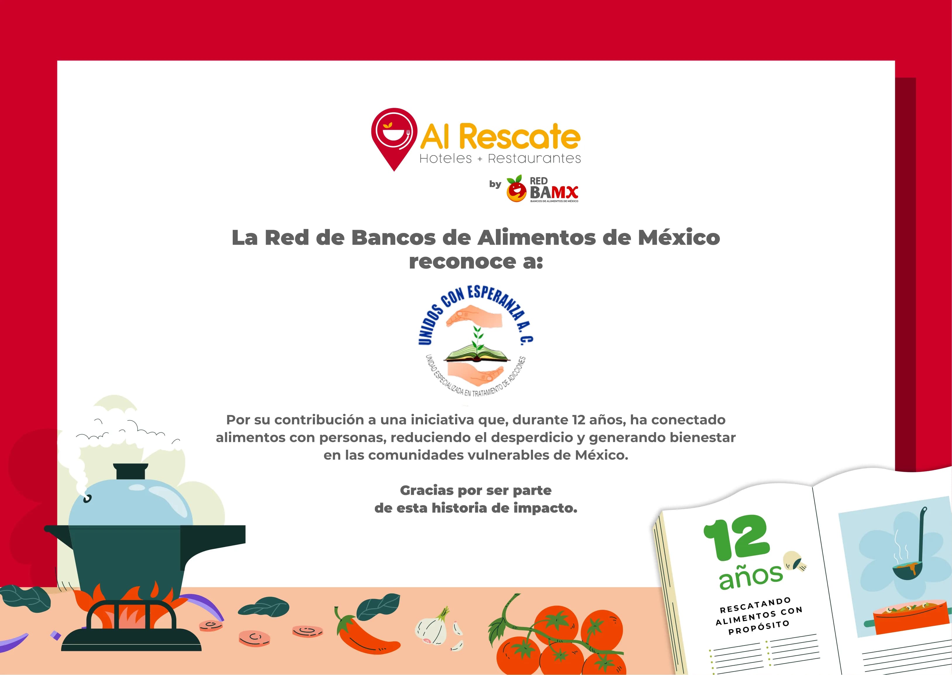 Reconocimiento de la Red de Bancos de Alimentos de México (BAMX)